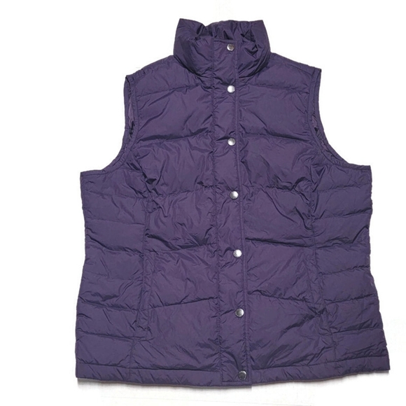 Lands End Purple Puffer Down Vest Feather Womens Size Medium 10/12 - Picture 5 of 10